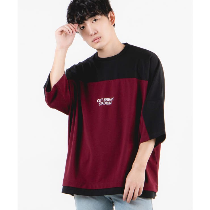 ワイン | ドルマン切替5分袖プルオーバー WE20AU06-M3416 | WEGO【MEN】