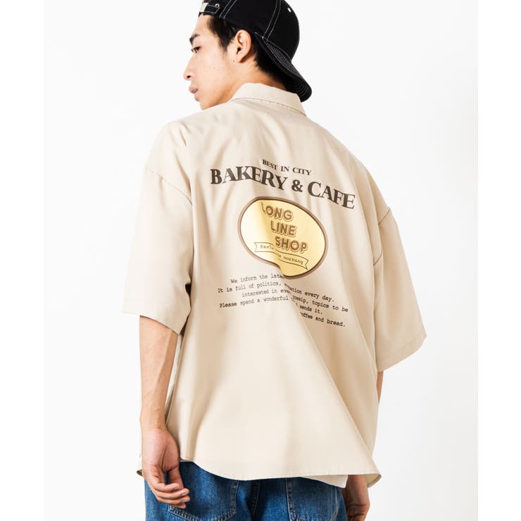 ベージュ | レトロロゴ5分袖BIGシャツ WE20AU07-M5004 | WEGO【MEN】