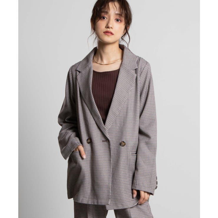 チェックテーラードジャケット  WE20AU08-L5013[品番：WG010075748]｜WEGO【WOMEN】（ウィゴー）のレディースファッション通販｜SHOPLIST（ショップリスト）