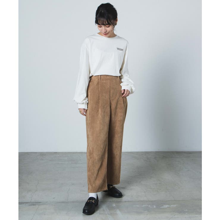 コーデュロイストレートタックパンツ  WE20AU08-L5020[品番：WG010075756]｜WEGO【WOMEN】（ウィゴー）のレディースファッション通販｜SHOPLIST（ショップリスト）