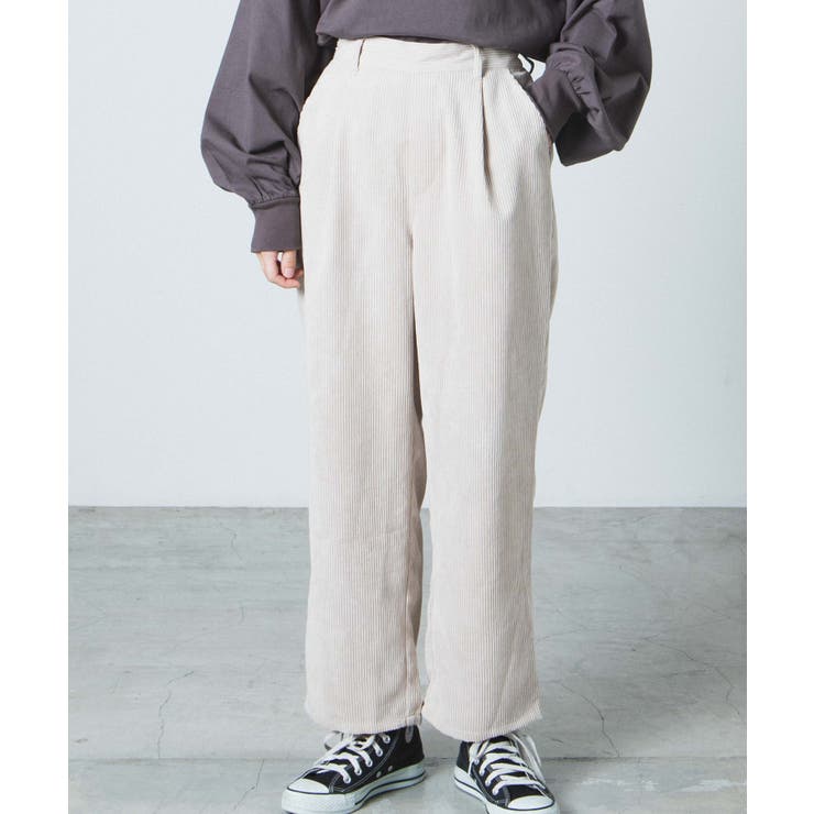 コーデュロイストレートタックパンツ  WE20AU08-L5020[品番：WG010075756]｜WEGO【WOMEN】（ウィゴー）のレディースファッション通販｜SHOPLIST（ショップリスト）