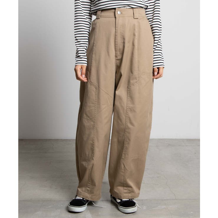 美品⭐︎room306 カーブパンツ ウエストデザイン チノパン ベージュ
