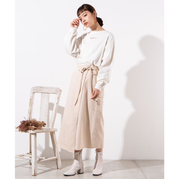 リネンブレンドロングスカート WE20SM03-L1207[品番：WG010072995