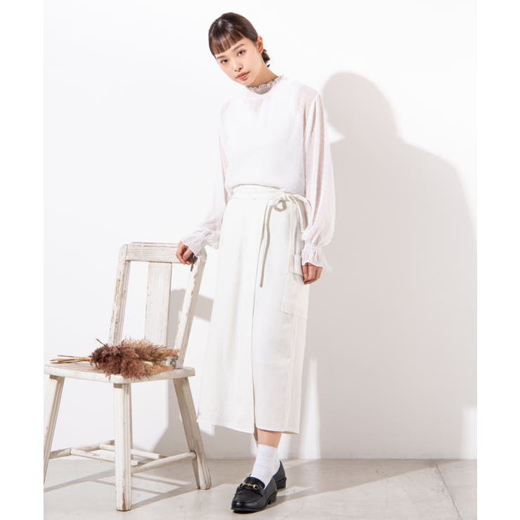 リネンブレンドロングスカート WE20SM03-L1207[品番：WG010072995