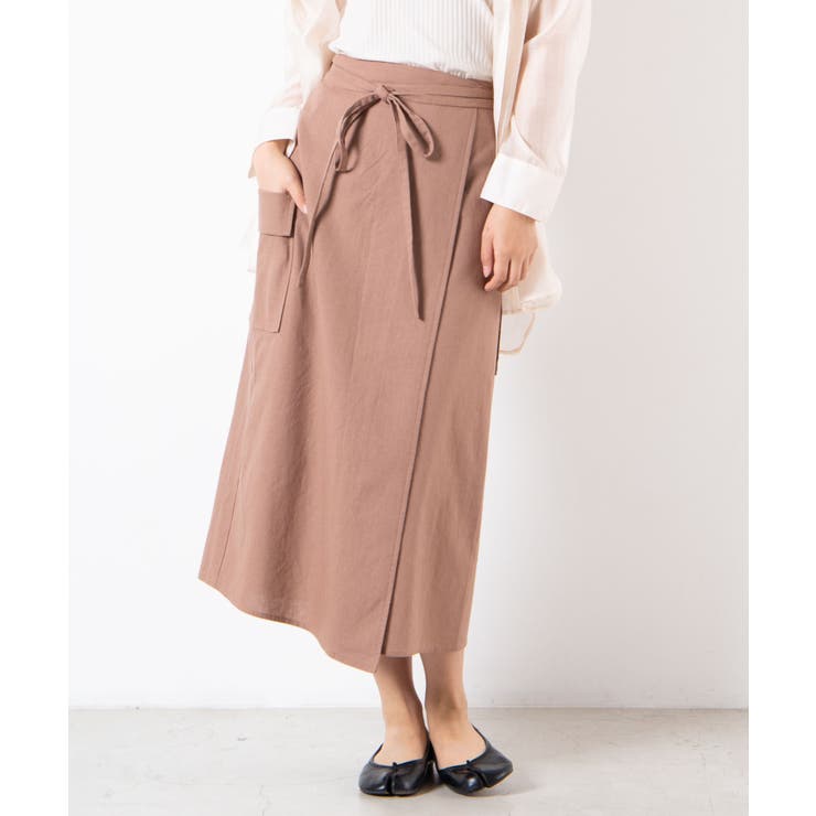 リネンブレンドロングスカート WE20SM03-L1207[品番：WG010072995