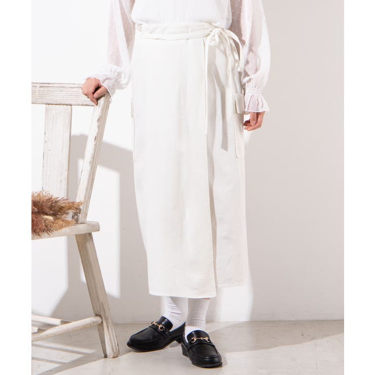 リネンブレンドロングスカート WE20SM03-L1207[品番：WG010072995