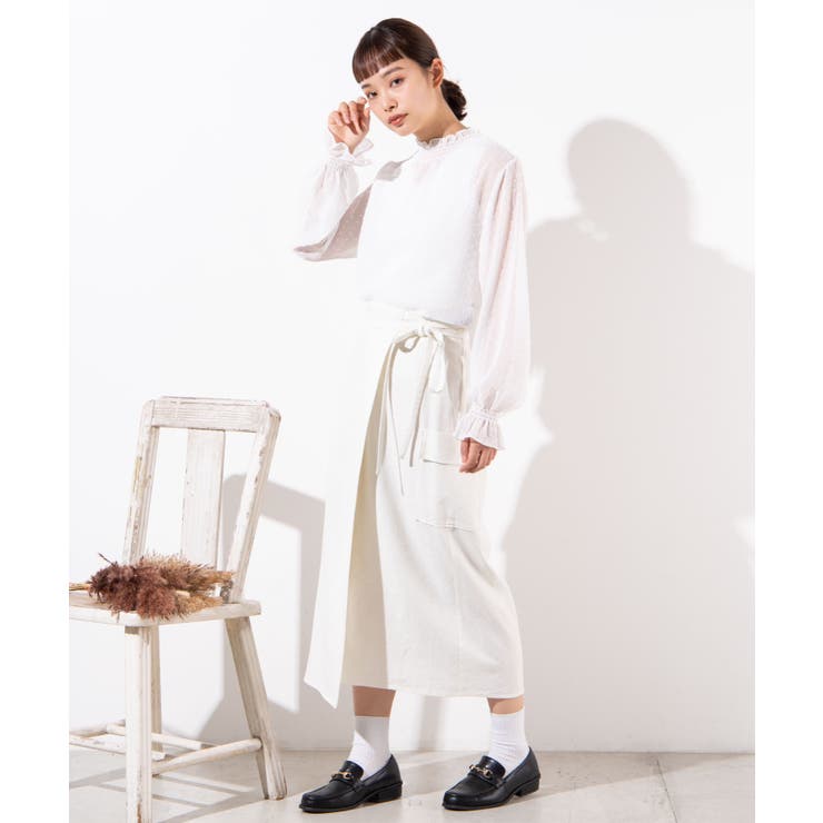 リネンブレンドロングスカート WE20SM03-L1207[品番：WG010072995