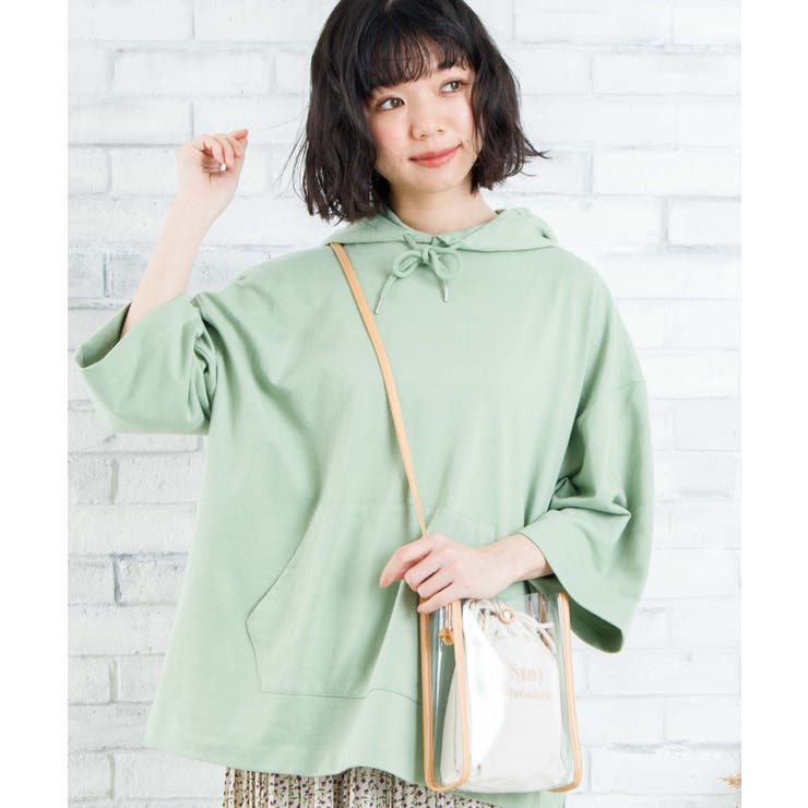 ミニ裏毛7分袖ビッグプルパーカー  WE20SM03-M1102[品番：WG010073021]｜WEGO【WOMEN】（ウィゴー）のレディースファッション通販｜SHOPLIST（ショップリスト）