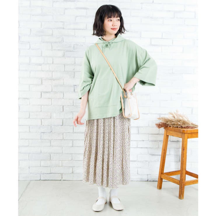 ミニ裏毛7分袖ビッグプルパーカー  WE20SM03-M1102[品番：WG010073021]｜WEGO【WOMEN】（ウィゴー）のレディースファッション通販｜SHOPLIST（ショップリスト）