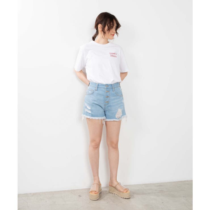 ボタンフライクラッシュデニムショーツ  WE20SM04-L1889[品番：WG010073569]｜WEGO【WOMEN】（ウィゴー）のレディースファッション通販｜SHOPLIST（ショップリスト）