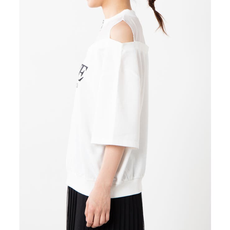 オープンショルダーロゴTシャツ WE20SM04-L2694[品番：WG010073870