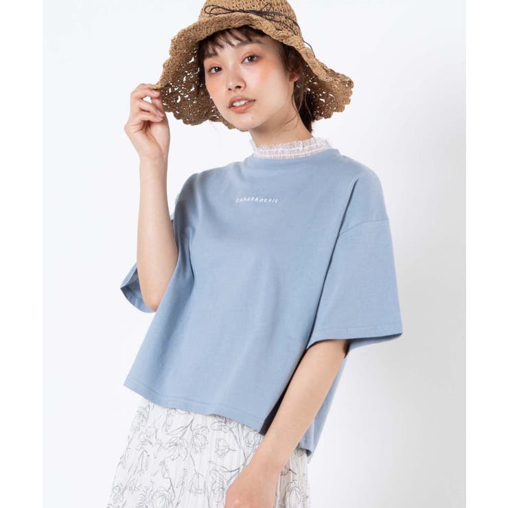 サックス | シャーリングネックロゴTシャツ WE20SM04-L2701 | WEGO【WOMEN】