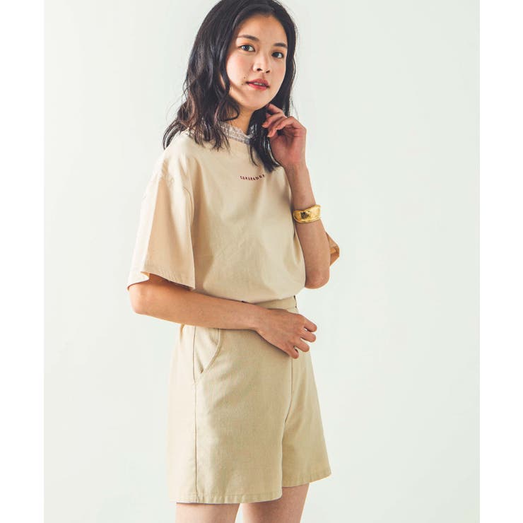 ホワイトアイボリー | シャーリングネックロゴTシャツ WE20SM04-L2701 | WEGO【WOMEN】