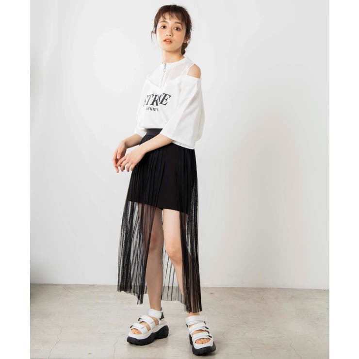 チュールレイヤードロングスカート WE20SM04-L2973[品番