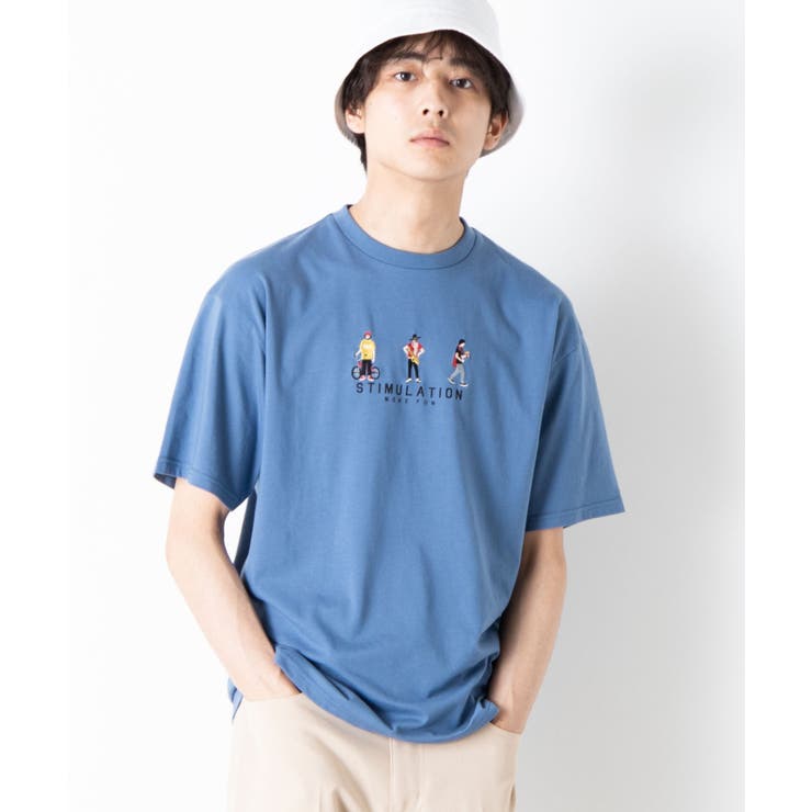 ブルーその他 | ヒューマン刺繍Tシャツ WE20SM04-M2850 | WEGO【MEN】