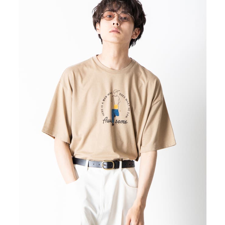 ベージュ | フロッキーMIXプリントTシャツ WE20SM04-M2854 | WEGO【MEN】