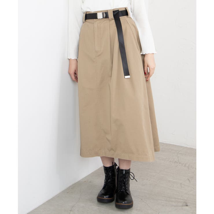 チノベルト付タックロングスカート WE20SP01-L8727[品番