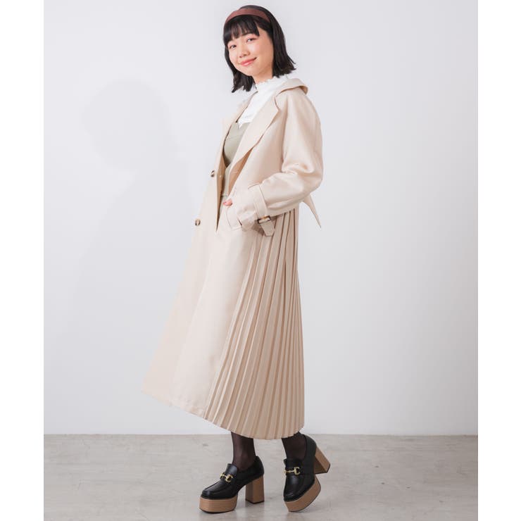 ap retro トレンチコート コート バックプリーツトレンチコート