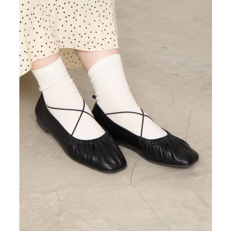 ブラック | スクエアデザインバレエシューズ WE20SP02-LG8908 | WEGO【WOMEN】