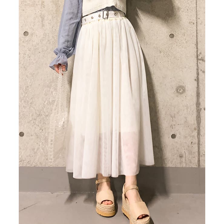 ベルトチュールロングスカート Wesp03 L1509 品番 Wg Wego Women ウィゴー のレディースファッション通販 Shoplist ショップリスト