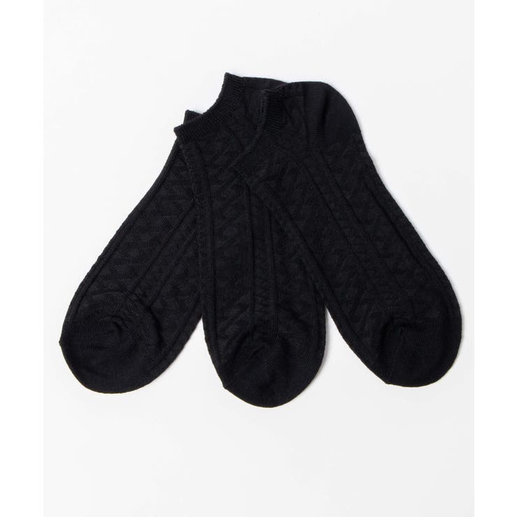 ブラック | 【3点セット】リンクススニーカーソックス WE20SP03-MG9507 | WEGO【MEN】