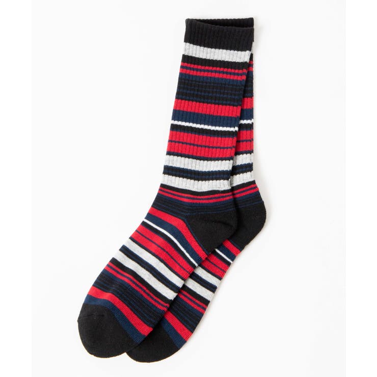ブラック | マルチボーダーレギュラーソックス WE20SP03-MG9510 | WEGO【MEN】