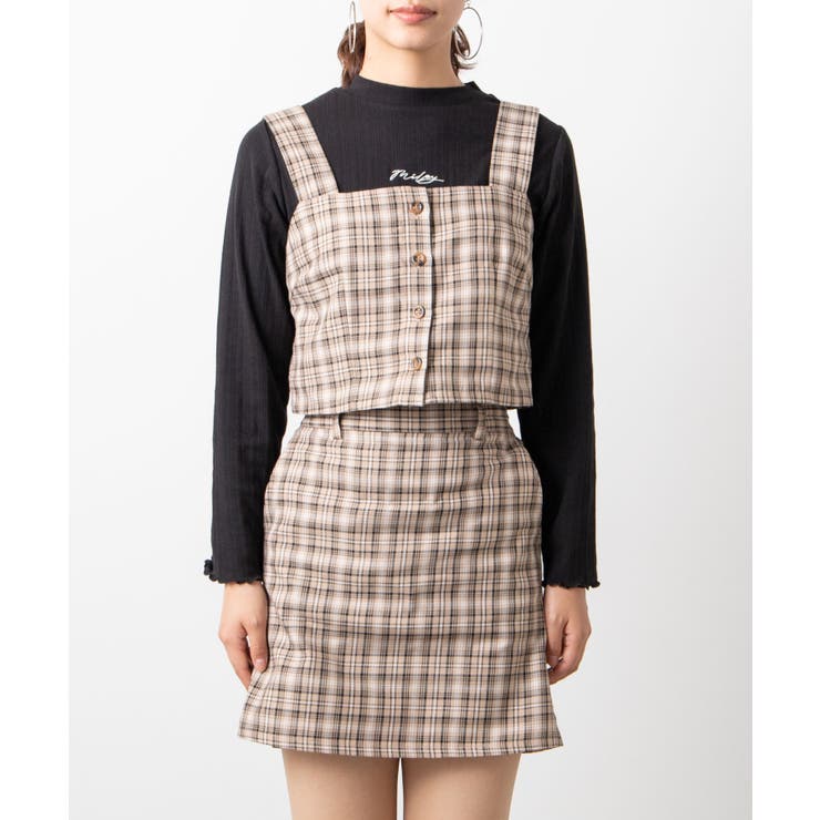 【2点セット】チェックビスチェスカートSET  WE20SP12-L8168[品番：WG010071525]｜WEGO【WOMEN】（ウィゴー）のレディースファッション通販｜SHOPLIST（ショップリスト）