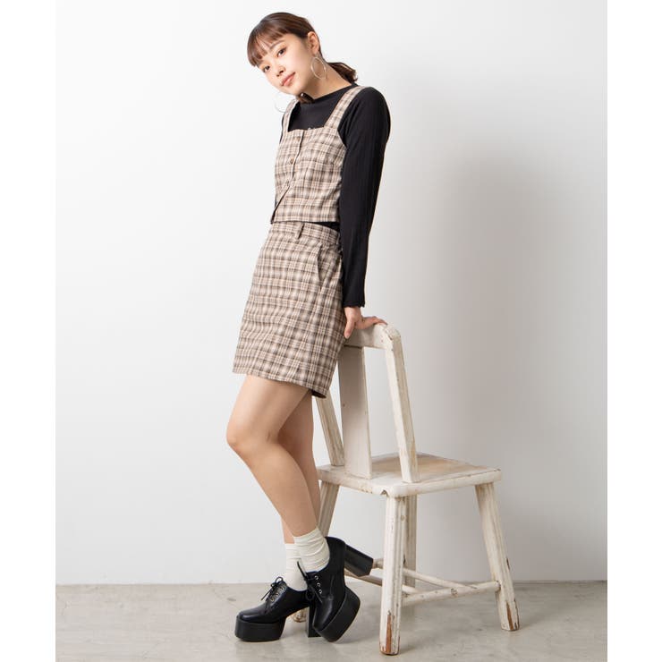 【2点セット】チェックビスチェスカートSET  WE20SP12-L8168[品番：WG010071525]｜WEGO【WOMEN】（ウィゴー）のレディースファッション通販｜SHOPLIST（ショップリスト）