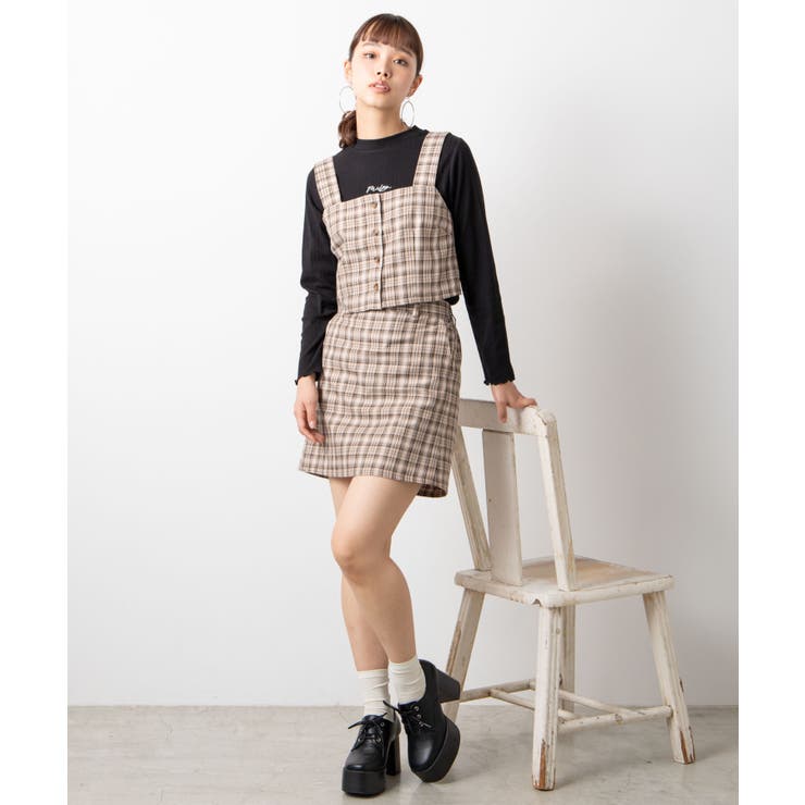 【2点セット】チェックビスチェスカートSET  WE20SP12-L8168[品番：WG010071525]｜WEGO【WOMEN】（ウィゴー）のレディースファッション通販｜SHOPLIST（ショップリスト）