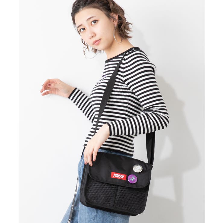 缶バッチ付ボックスロゴショルダー Wesp12 Lg7743 品番 Wg Wego Women ウィゴー のレディースファッション通販 Shoplist ショップリスト