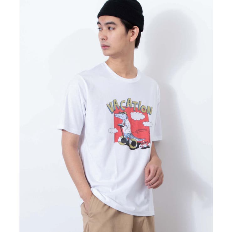 ホワイト | ワニモチーフTシャツ | WEGO【MEN】