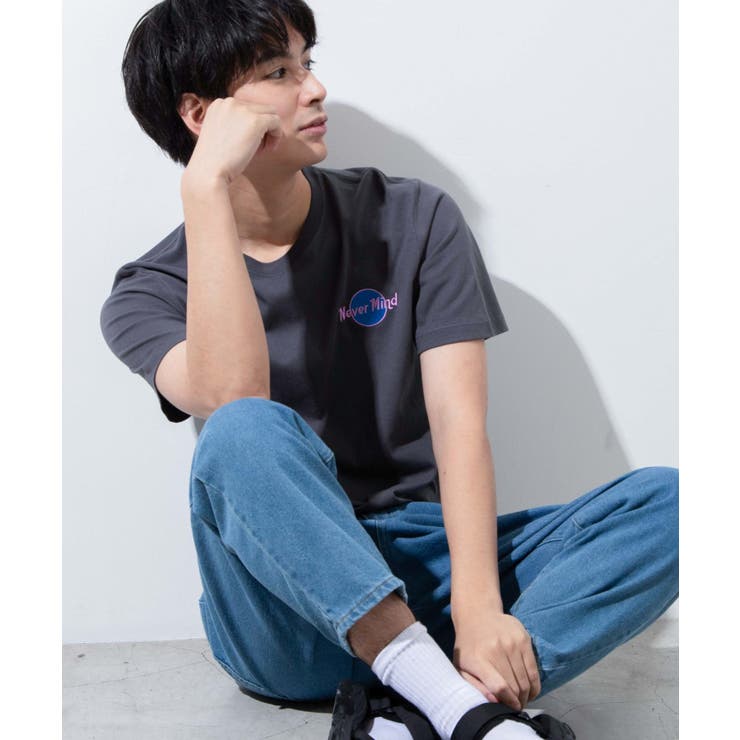 サークルロゴ刺繍Tシャツ | WEGO【MEN】 | 詳細画像4 