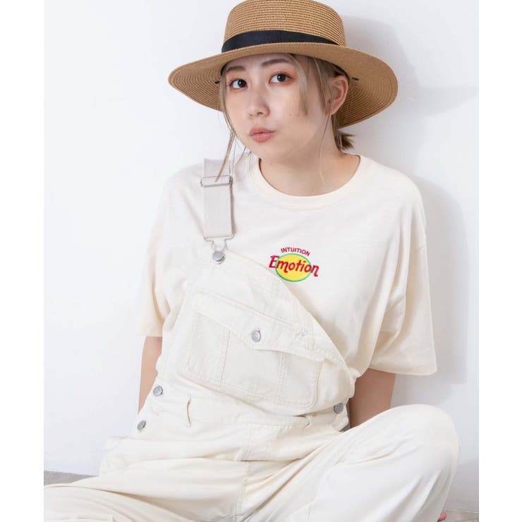 アイボリー | サークルロゴ刺繍Tシャツ | WEGO【MEN】
