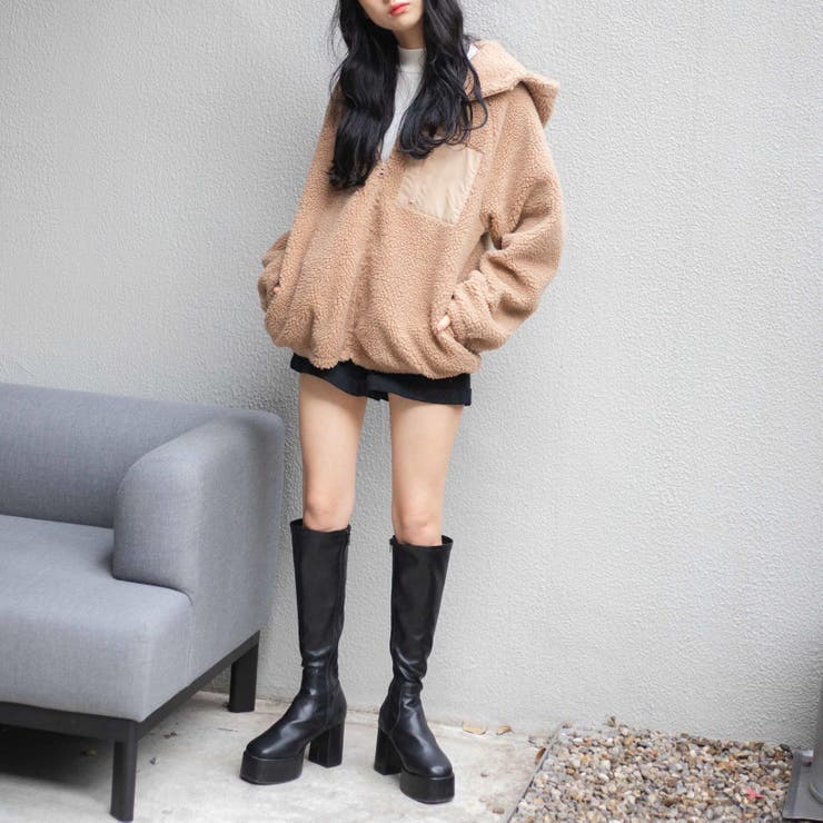 sono　ウーパリィティアードブルゾン　ホワイト WEB限定】フードボアブルゾン[品番：WG010076660]｜WEGO【WOMEN