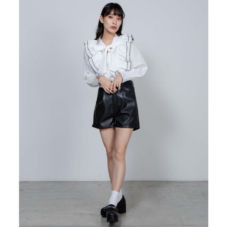 Ohotoro Leather Short Pants フェイクレザーパンツ セール】フェイクレザーショートパンツ/142648（その他パンツ