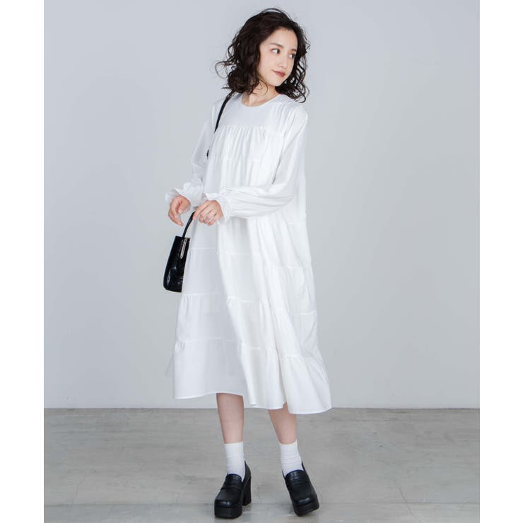 Uhr ティアードワンピース　yellow&black 3-4Y Uhr ティアードワンピース yellow&black 3-4Y