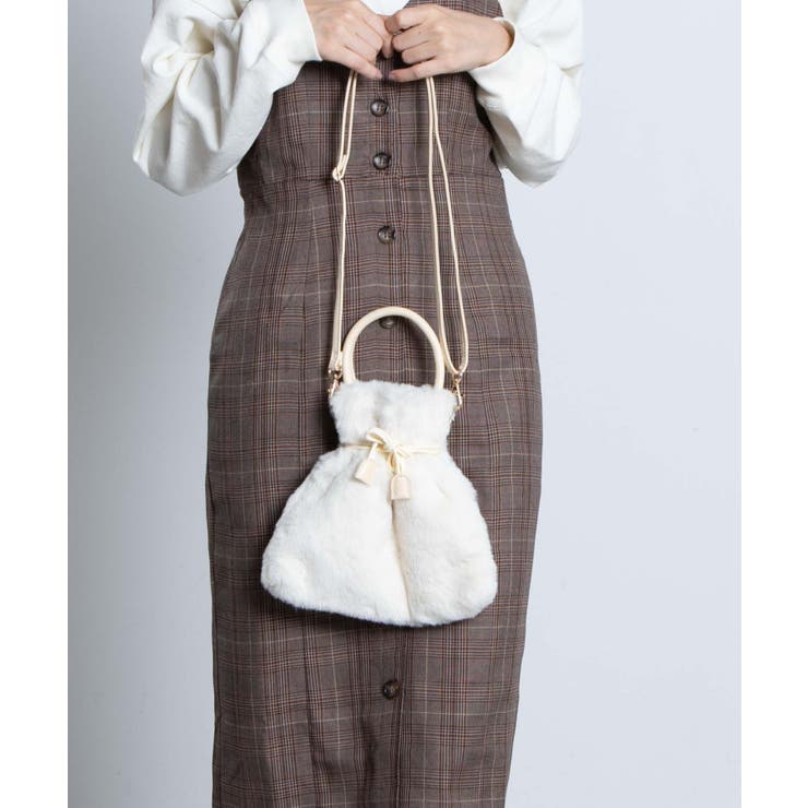 2wayハンドルファー巾着ショルダー WE20WN10-LG5021[品番：WG010076801 