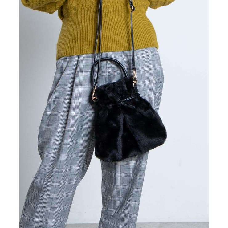 2wayハンドルファー巾着ショルダー WE20WN10-LG5021[品番：WG010076801 