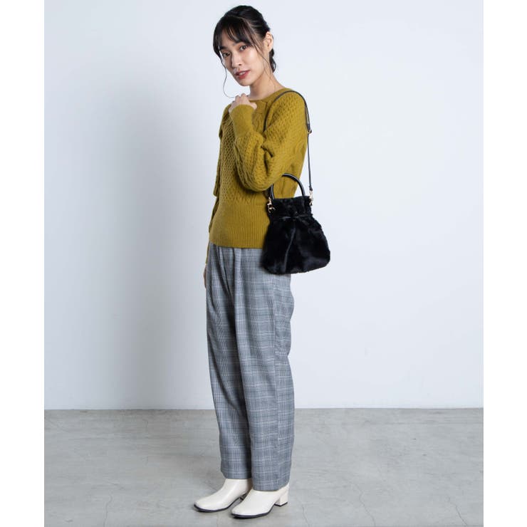 2wayハンドルファー巾着ショルダー WE20WN10-LG5021[品番：WG010076801 
