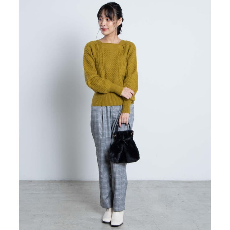 2wayハンドルファー巾着ショルダー WE20WN10-LG5021[品番：WG010076801 