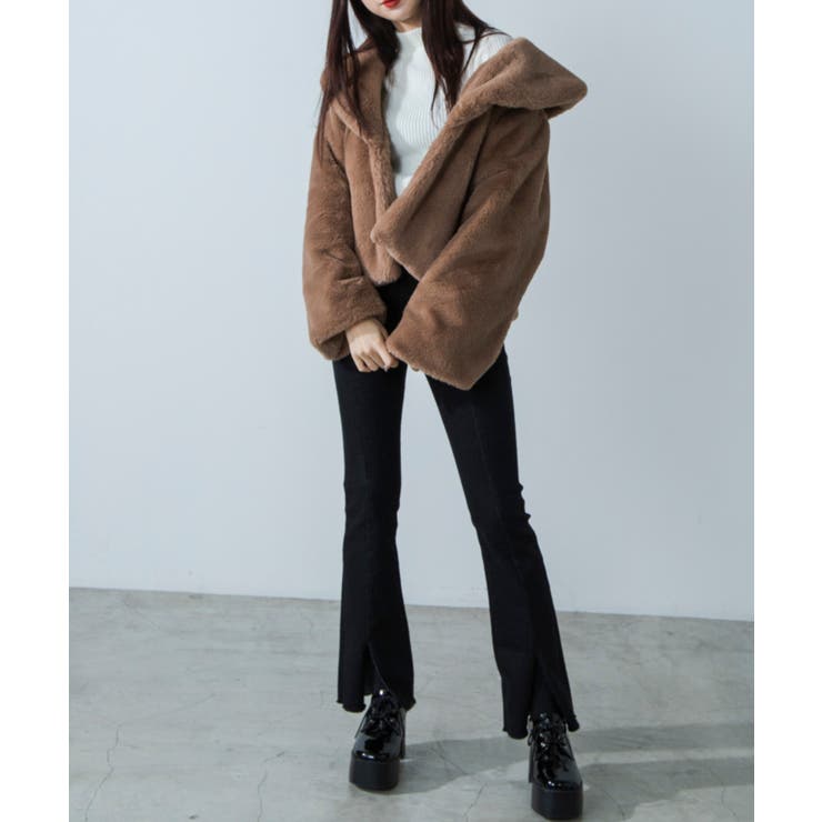 ファーショールカラーコート  WE20WN11-L5003[品番：WG010077115]｜WEGO【WOMEN】（ウィゴー）のレディースファッション通販｜SHOPLIST（ショップリスト）