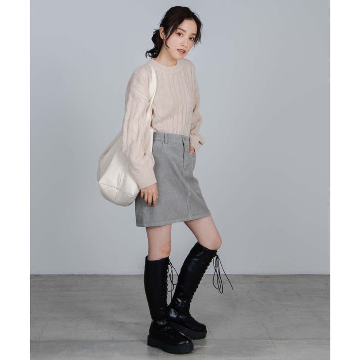 ⭐d.i.a. コーデュロイラビットファー付きミニスカート⭐サイズS⭐ 110-140cm】コーデュロイスカッツ（ミニスカート） | SHOO・LA