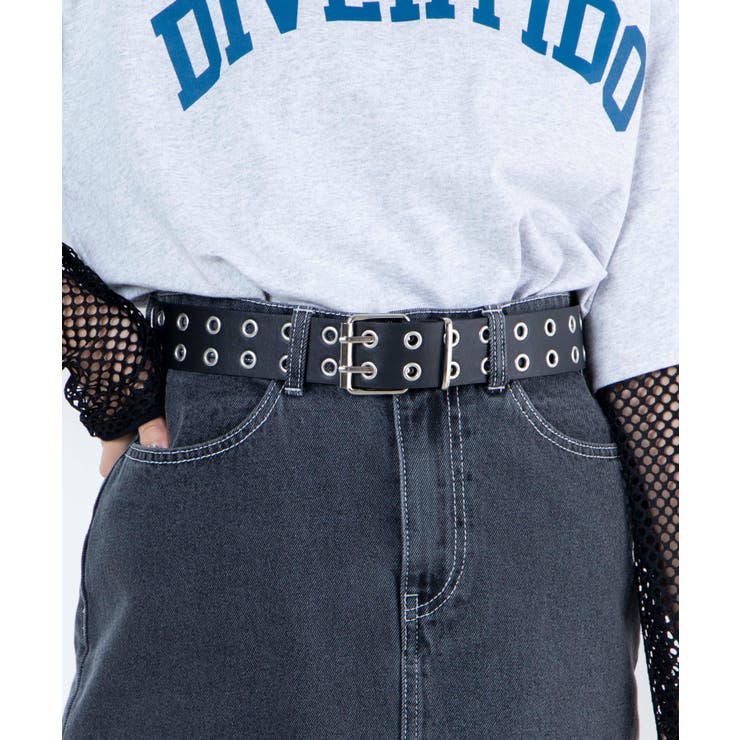 PUブラック | ダブルハトメベルト | WEGO【WOMEN】