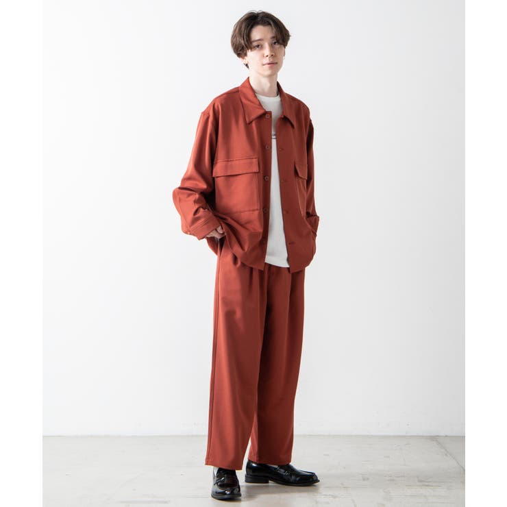 極上 RED MOON ループカラー フラップポケット カウレザー シャツ フラップポケットルーズシャツ[品番：WG010081661]｜WEGO【MEN