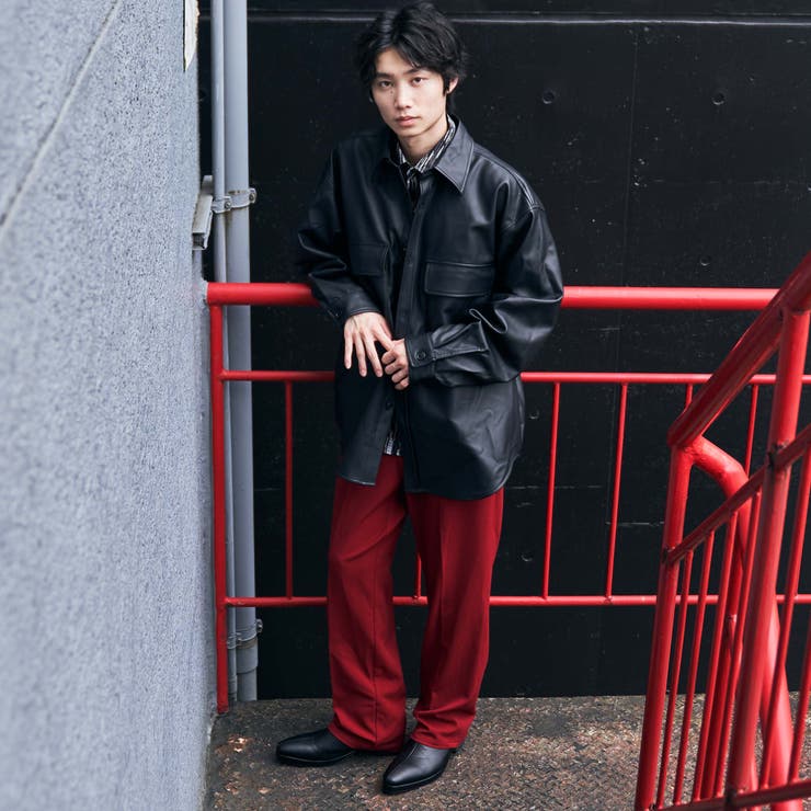 フェイクレザービッグシルエットシャツ[品番：WG010081513]｜WEGO【MEN