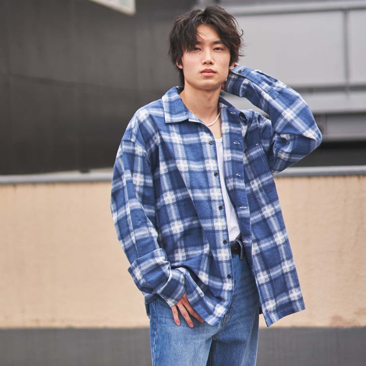 【激レア！】 ORVIS オービス ネルシャツ シャドウチェック オンブレ L 90s 00s ORVIS オンブレチェックシャツ ブルー ネルシャツ