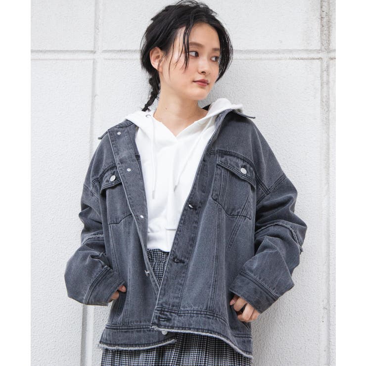 フリンジデニムジャケット 韓国 韓国ファッション[品番：WG010081886