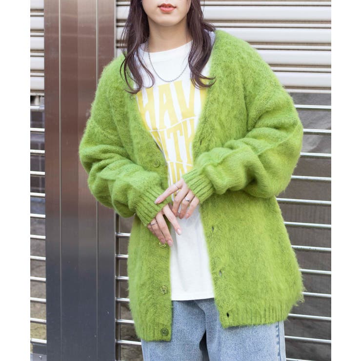 モヘアライクBIGカーディガン レディース メンズ[品番：WG010082605