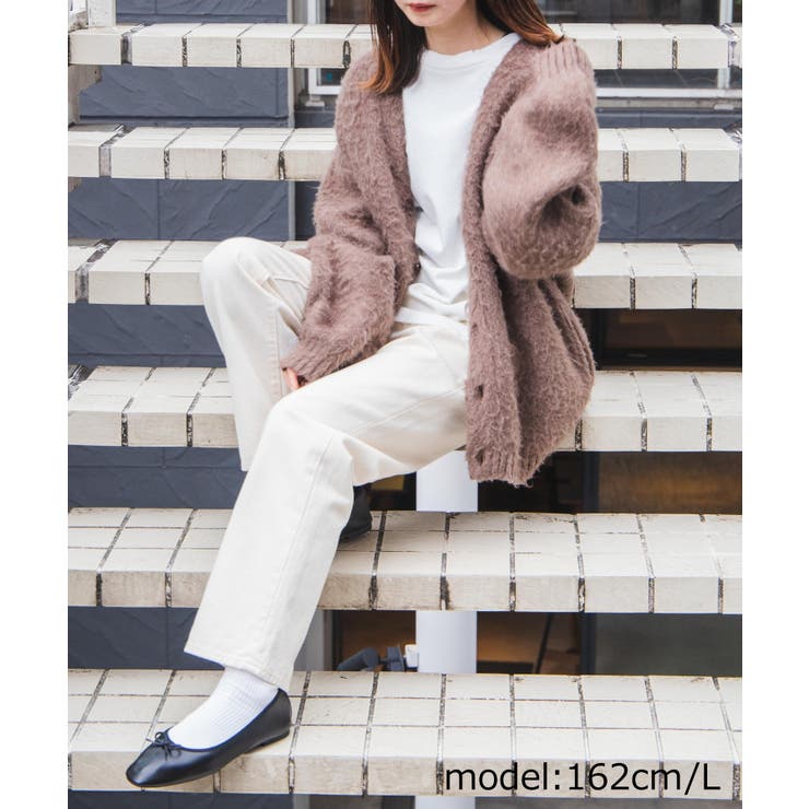 モヘアライク　カーディガン モヘアライクBIGカーディガン レディース メンズ[品番