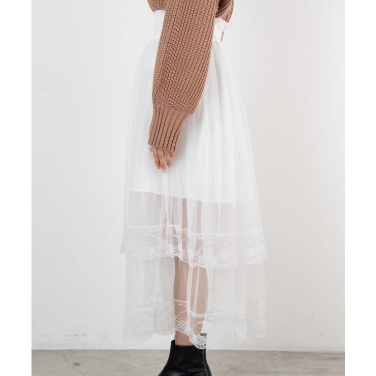 レースシアーロングスカート[品番：WG010078826]｜WEGO【WOMEN